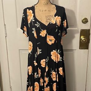 NWOT Torrid Super Soft Knits sz 2 (18-20) Floral Black Dress